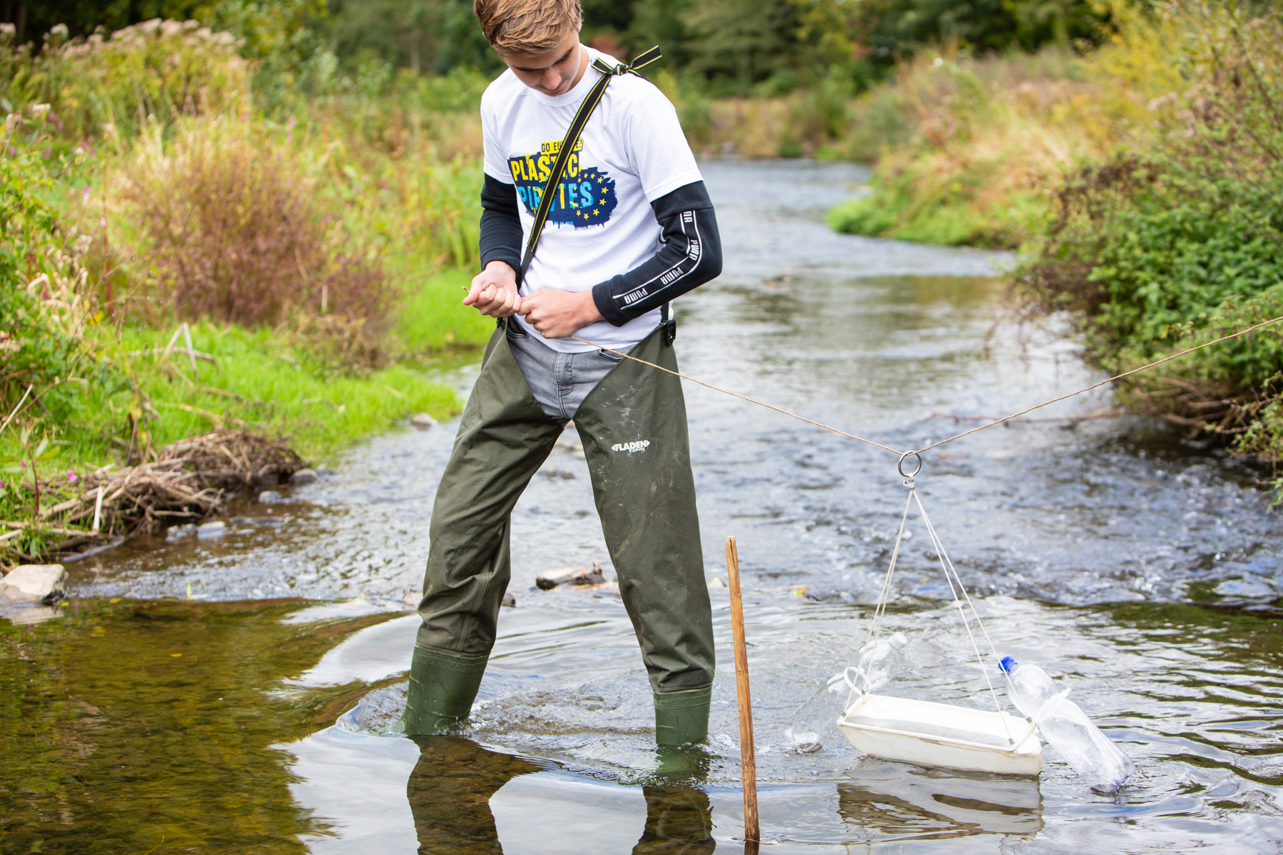 Volunteers at the river