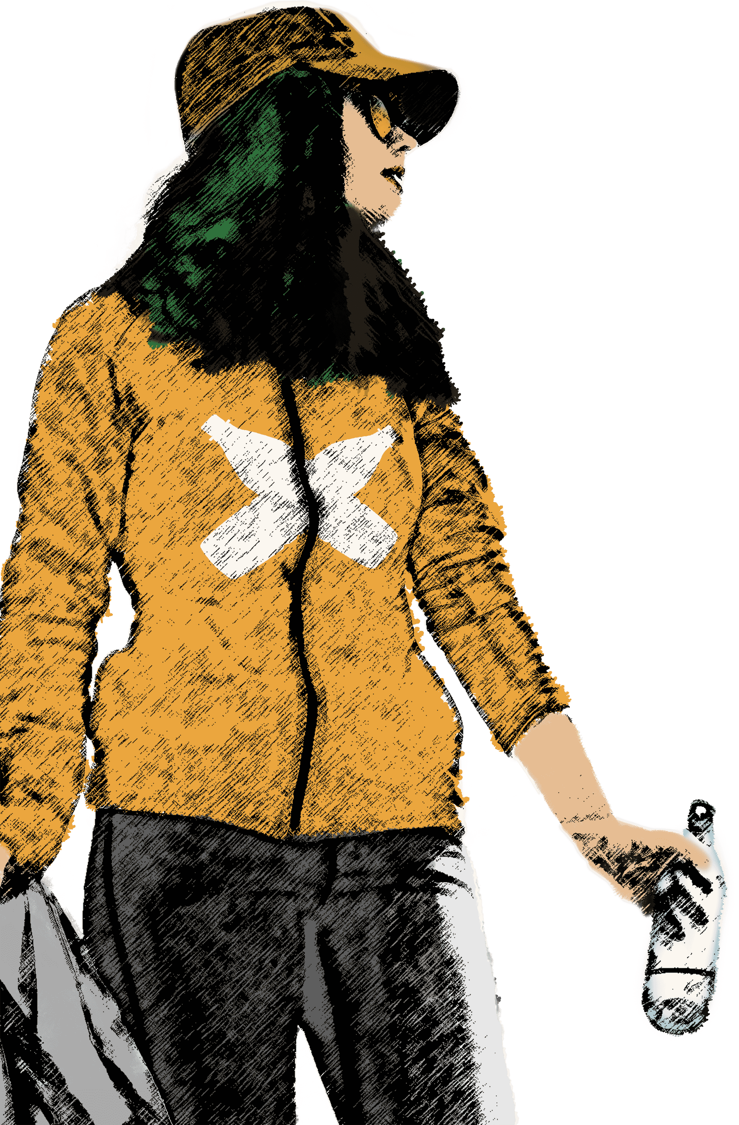 Student at the river