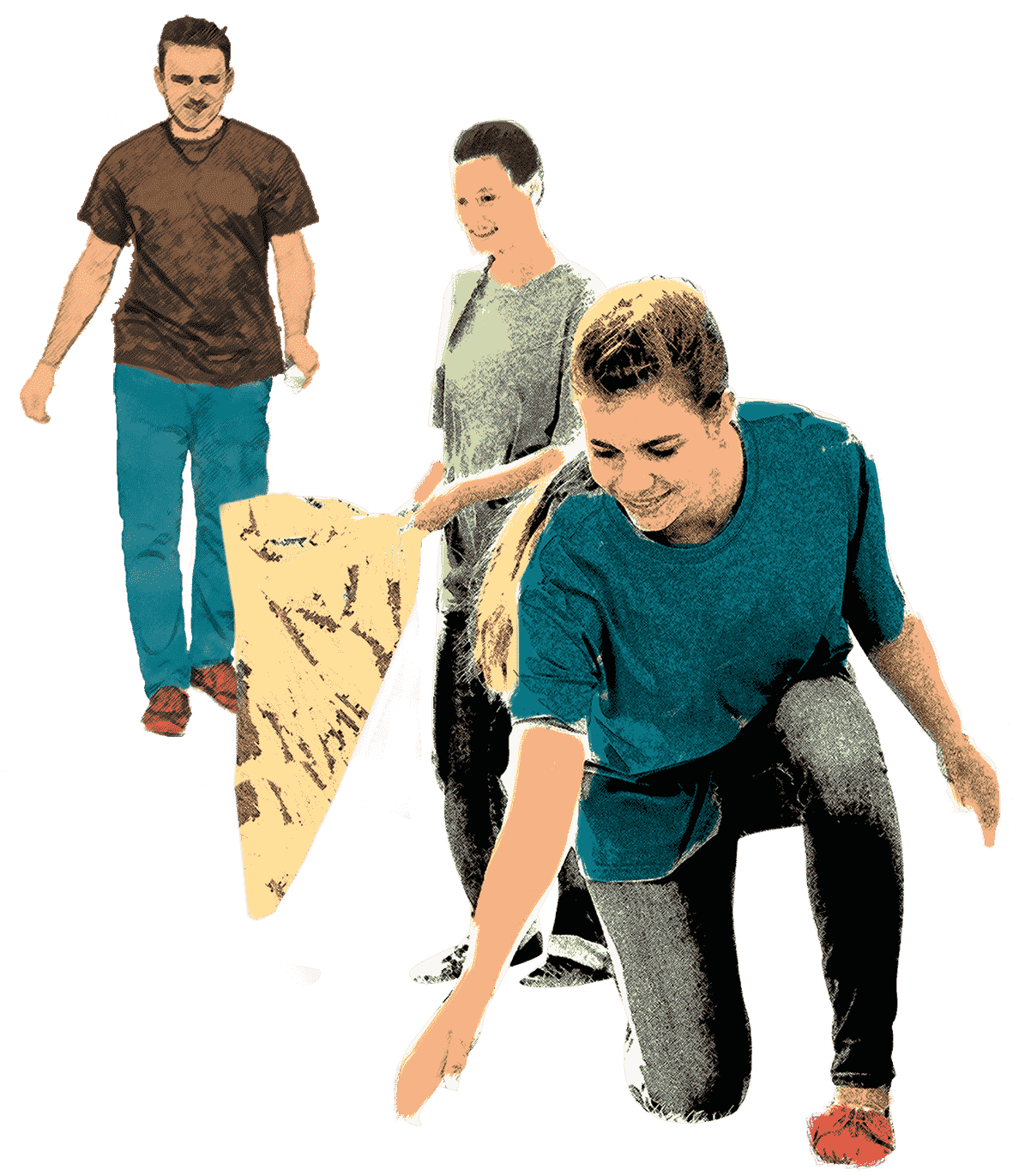 Teacher with students